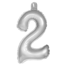 Opblaascijfer 2 Zilver