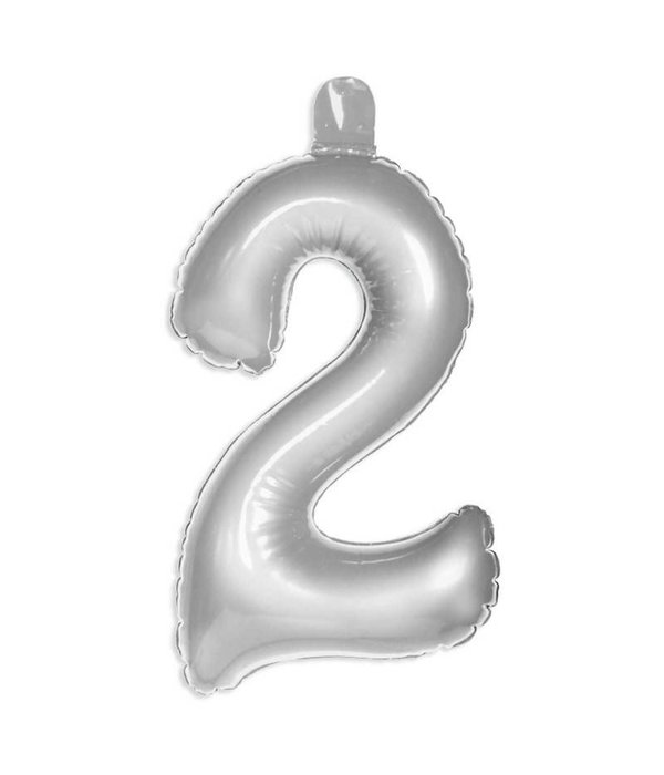 Opblaascijfer 2 Zilver