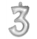 Opblaascijfer 3 Zilver