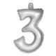 Opblaascijfer 3 Zilver