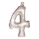 Opblaascijfer 4 zilver