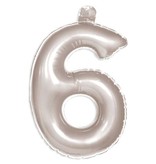 Opblaascijfer 6 zilver