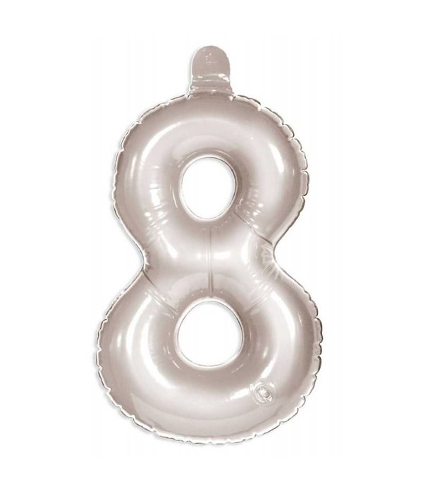 Opblaascijfer 8 zilver