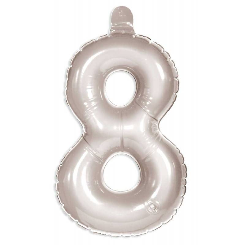 Opblaascijfer 8 zilver afbeelding
