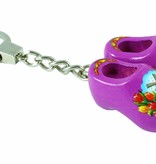 Sleutelhanger dubbel klompje paars