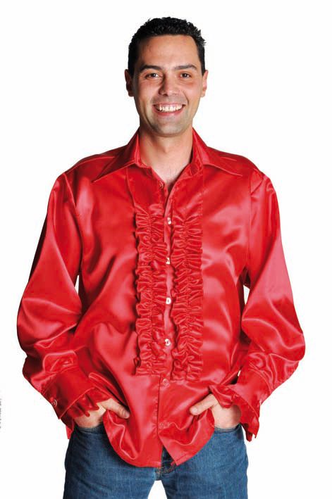 Rouches blouse luxe rood afbeelding