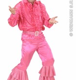 Roze broek satijn met pailletten man