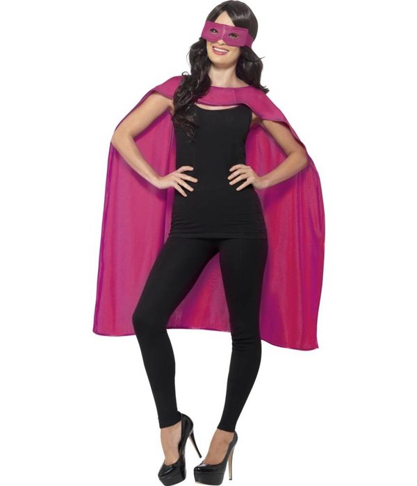 Superhero cape met masker pink