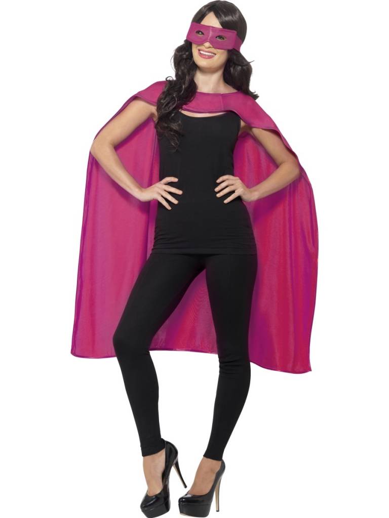 Superhero cape met masker pink