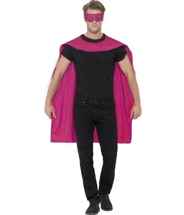 Superhero cape met masker pink