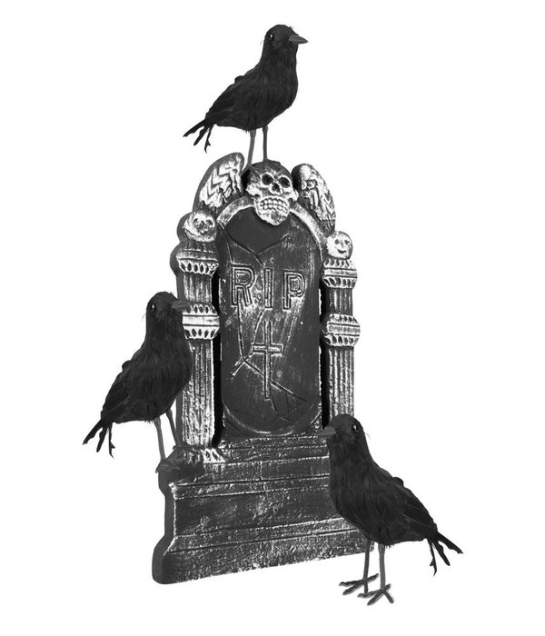 Decoratie Kraai zwart 23cm