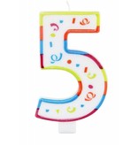 Grote kaars 5 jaar met houder