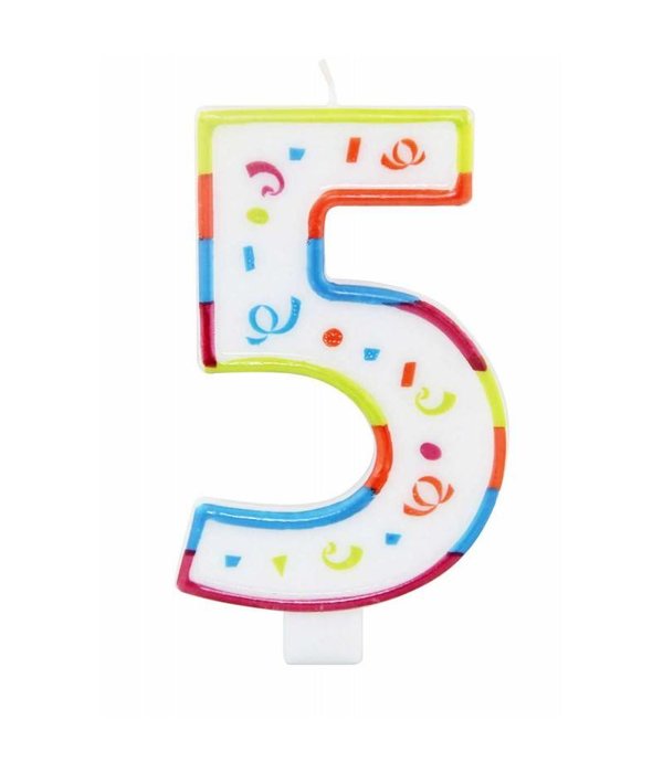 Grote kaars 5 jaar met houder