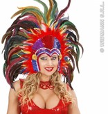 Hoofdband tropicana met pailletten en veren