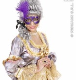Oogmasker paars met veren