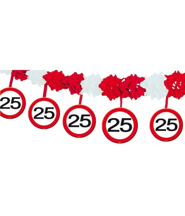 25 Jaar Verkeersbord Slinger met Onderhanger