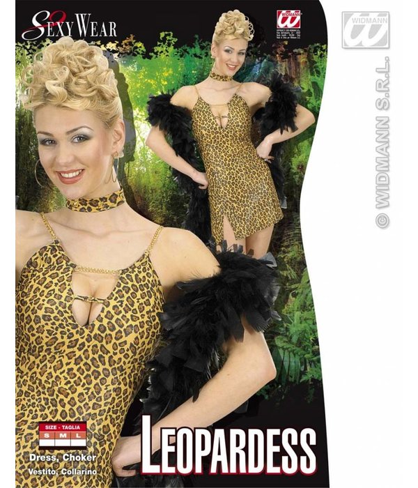 Jurk luipaardprint met halsband