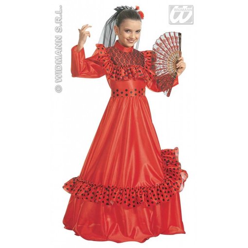 Spaanse danseres kind kostuum