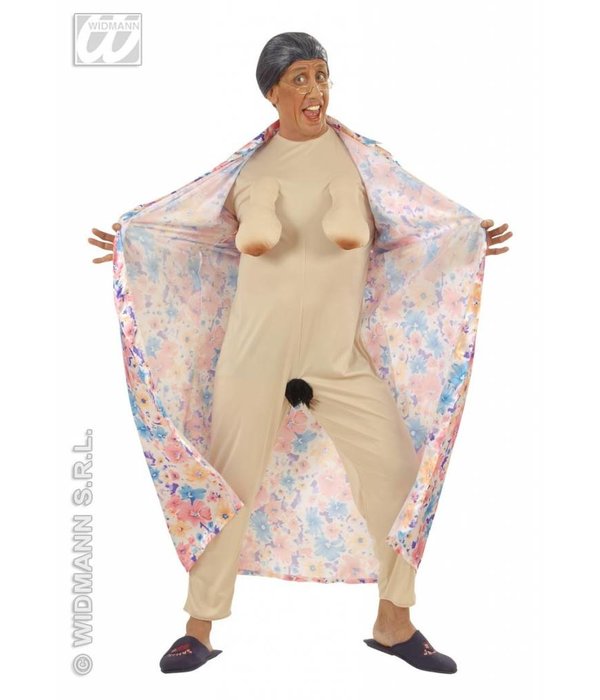 Exhibitionist Oma kostuum satijn