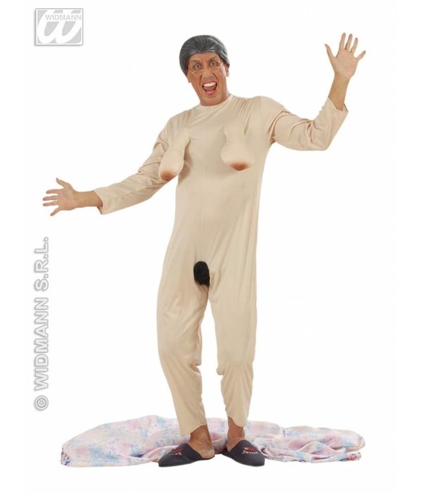 Exhibitionist Oma kostuum satijn