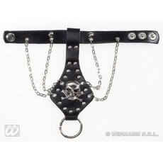 Vingerhandschoen schedel met ketting