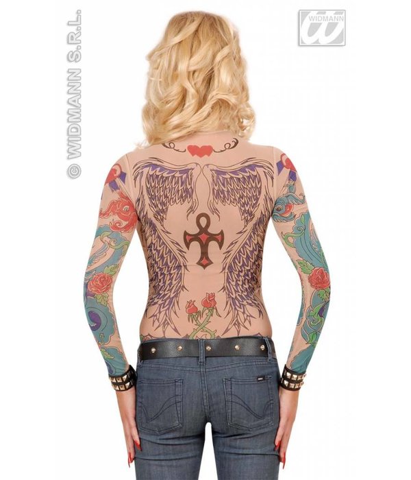 Tattoo shirt engelenvleugel vrouw
