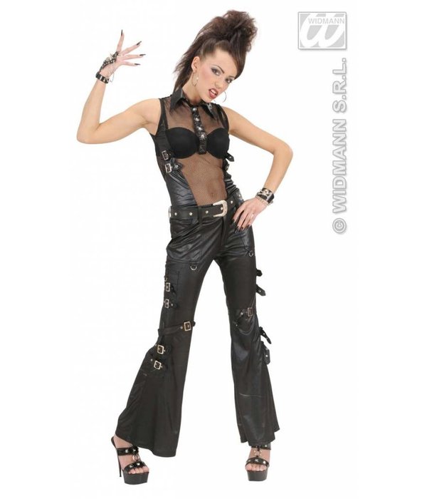 Net T-shirt vrouw zwart lederlook