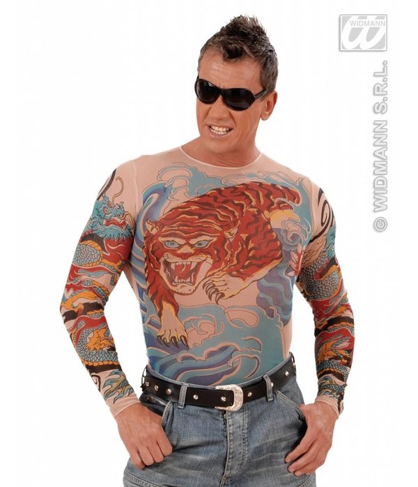 Tattoo shirt tijger en draak