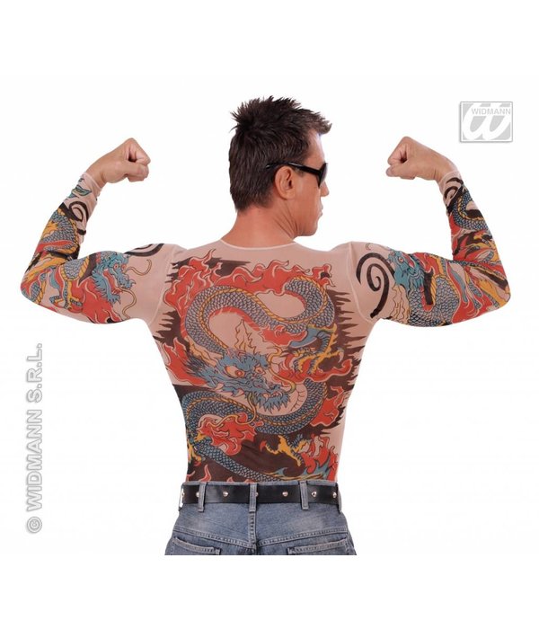 Tattoo shirt tijger en draak