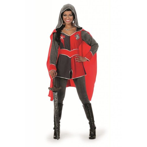 Ridderdame Gwen grijs/rood