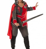 Ridderdame Gwen grijs/rood