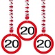 20 Jaar Verkeersbord Hangdecoratie - 3 stuks