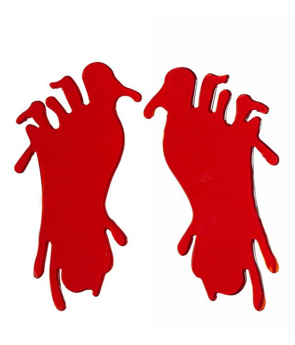 Raamstickers bloederige voet 20cm