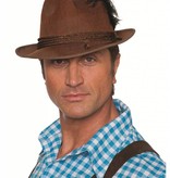 Tiroler hoed met 3 koordjes + veer