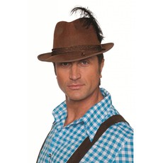 Tiroler hoed met 3 koordjes + veer