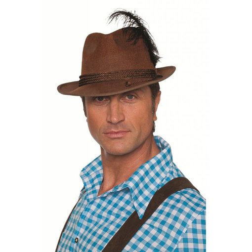 Tiroler hoed met 3 koordjes + veer