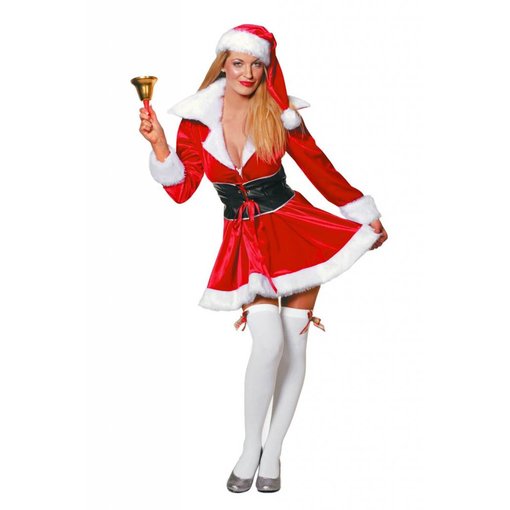 Miss Santa imitatie kostuum fluweel