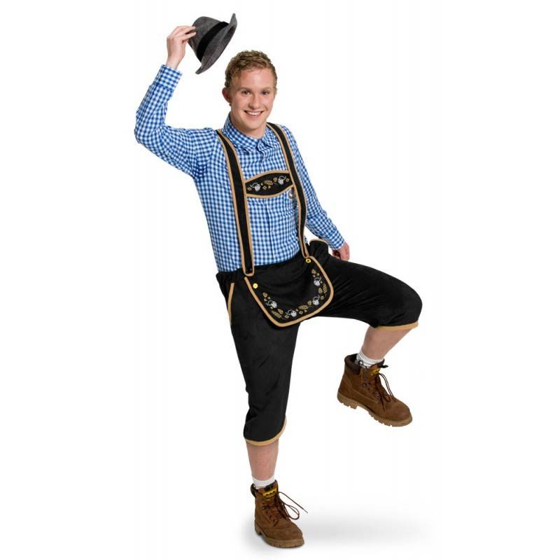 Lederhosen Zwart Heren Maat M/L - Verkleedkleding