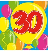 30 jaar servetten balloons - 20 stuks