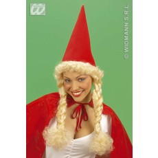 Roodkapje muts met staartjes