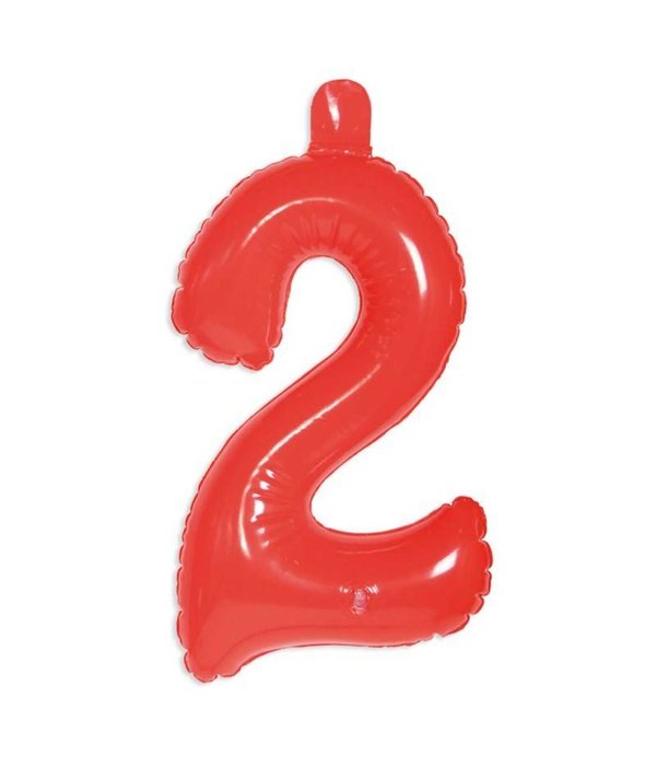 Opblaascijfer 2 Rood