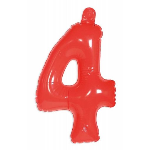 Opblaascijfer 4 rood