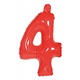 Opblaascijfer 4 rood