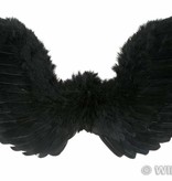 Gevederde vleugels zwart 71x45cm