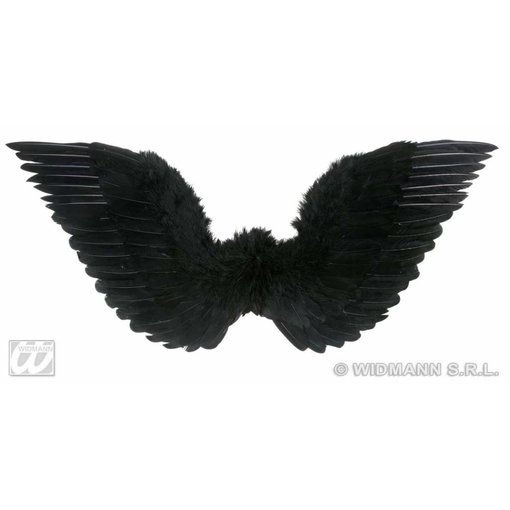 Gevederde vleugels zwart 71x45cm