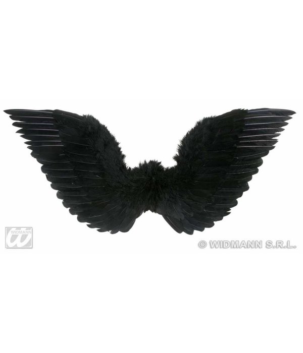 Gevederde vleugels zwart 71x45cm