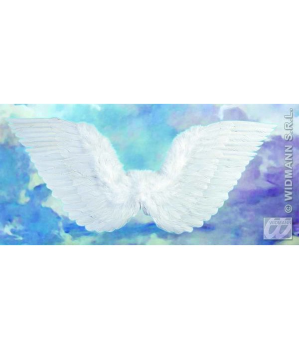 Gevederde vleugels wit 71x45cm