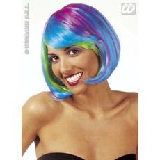 Pruik starlet meerkleurig