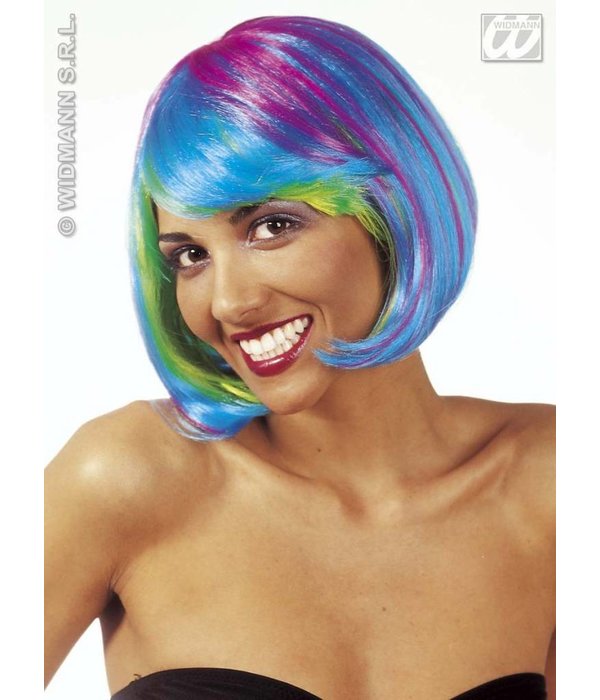 Pruik starlet meerkleurig