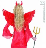 Vleugels rood met zilver glitter 86x42cm